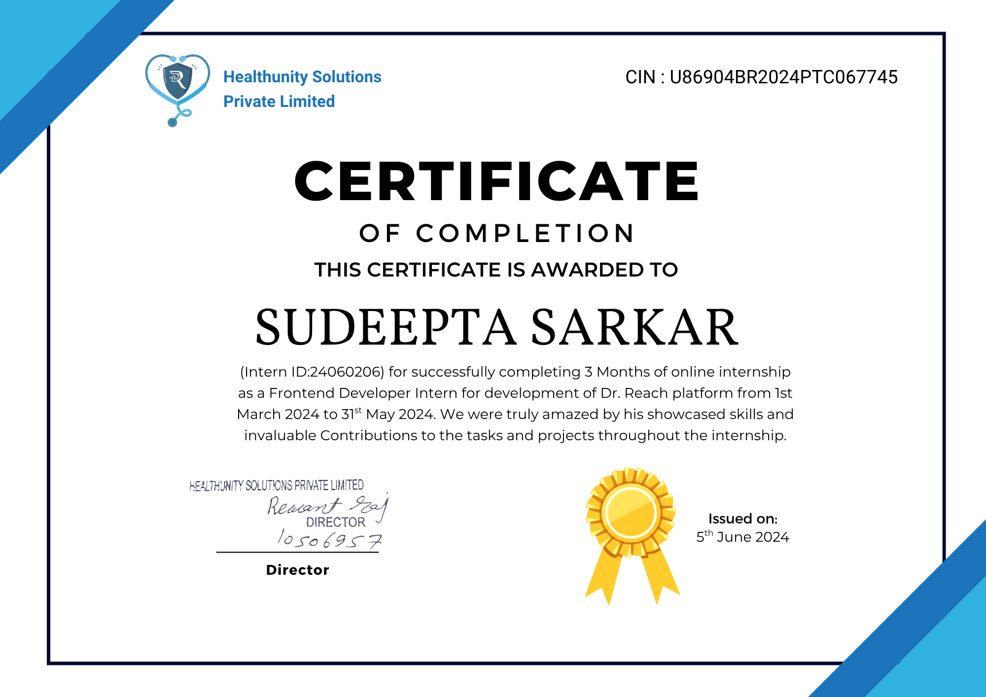 Frontend Developer Internship