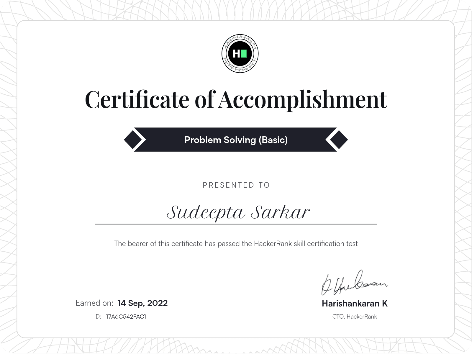 Problem Solving (Basic) Certificate