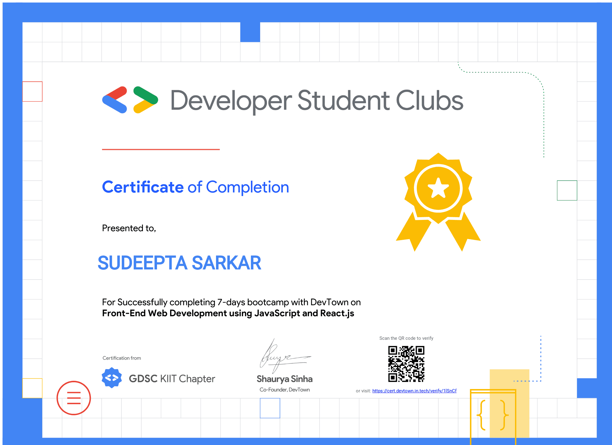 Front-End Web Development using JavaScript and React.js